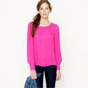 J. CREW Talitha Blouse Fuchsia Pink Small